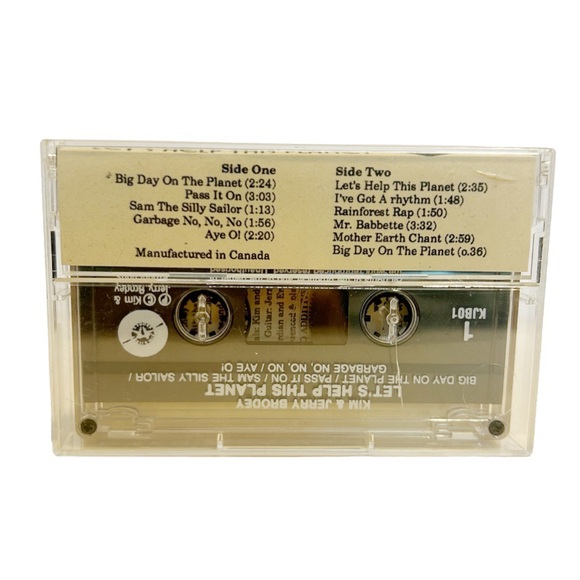 Vintage 1990 Kim and Jerry Brodey Let’s Help This Planet Music Cassette Tape Kid - Picture 5 of 10